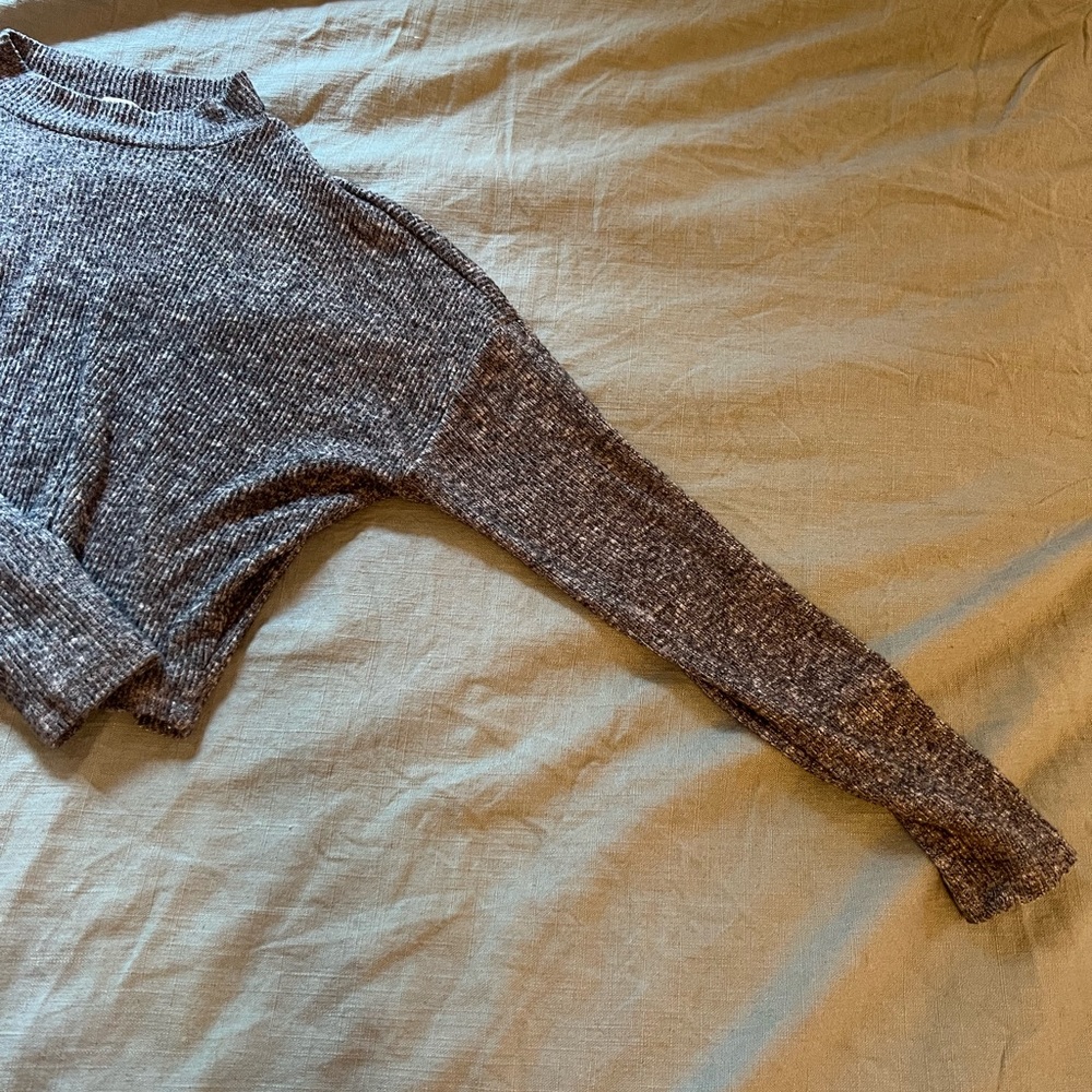 Cotton On Soft Grey Drop Shoulder Cropped Sweater